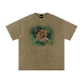 Big Cat Snow Washed Oversized Cotton T-Shirt