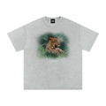 Big Cat Snow Washed Oversized Cotton T-Shirt