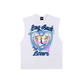 Long Beach is for Lovers Raw Edge Cotton Tank Top