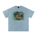 Big Cat Snow Washed Oversized Cotton T-Shirt