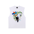 Birds of Paradise Raw Edge Cotton Tank Top