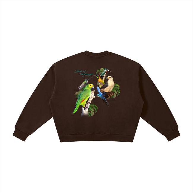 Birds of Paradise Boxy Fleece Crewneck Sweatshirt