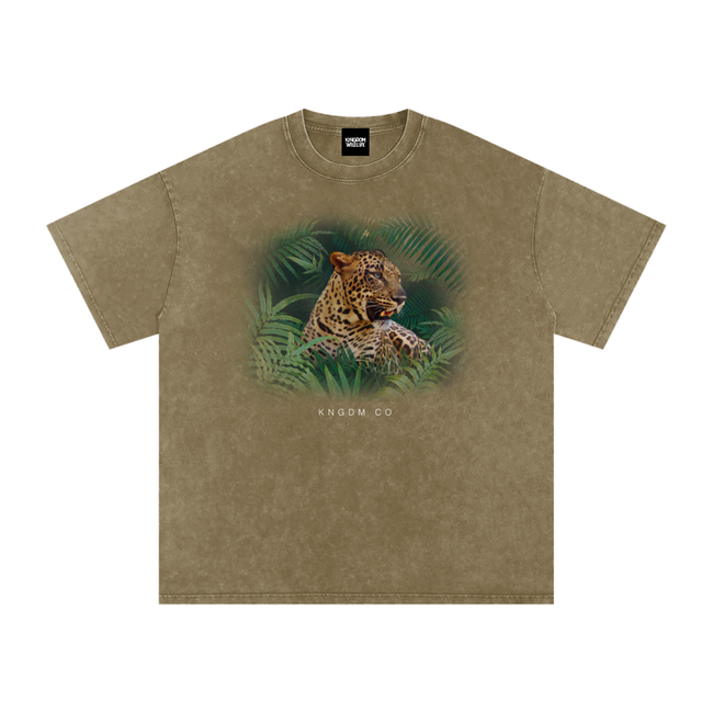 Big Cat Snow Washed Oversized Cotton T-Shirt