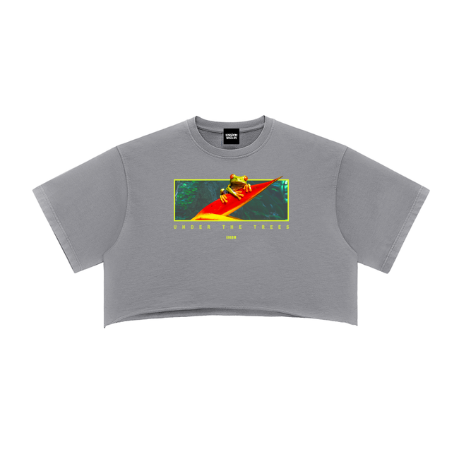 Tree Frog Women's Snow Washed Raw Edge Crop Top