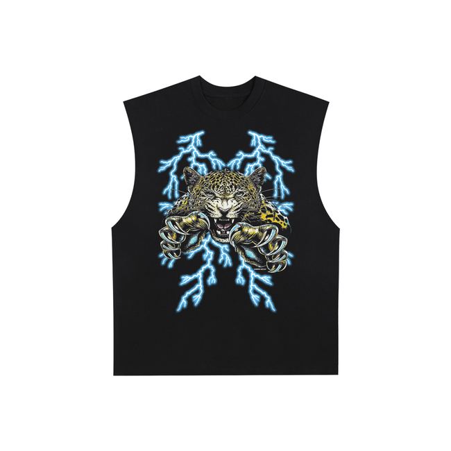 Struck by Lightning Raw Edge Cotton Tank Top