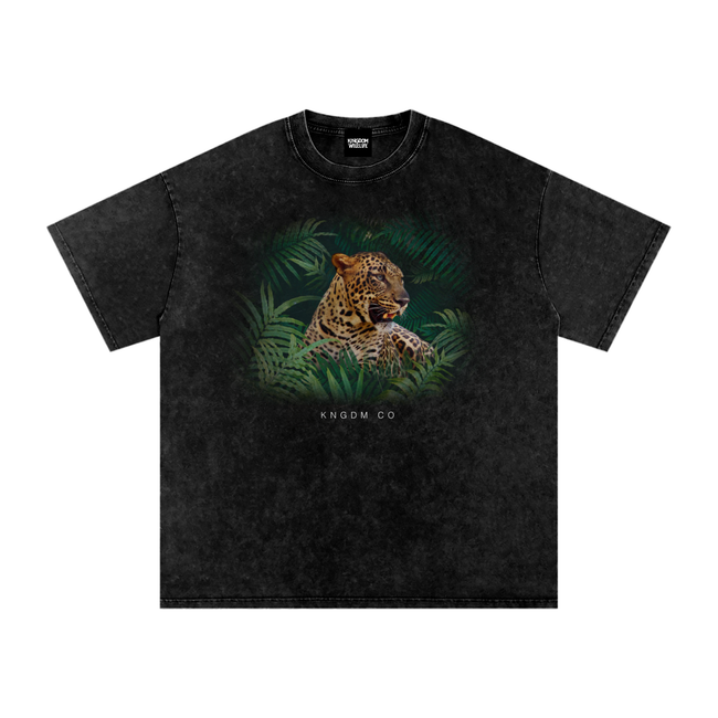 Big Cat Snow Washed Oversized Cotton T-Shirt