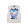 Long Beach is for Lovers Raw Edge Cotton Tank Top
