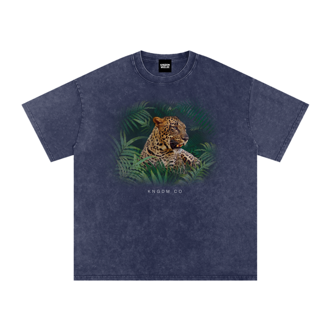 Big Cat Snow Washed Oversized Cotton T-Shirt