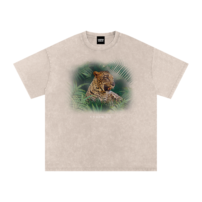 Big Cat Snow Washed Oversized Cotton T-Shirt