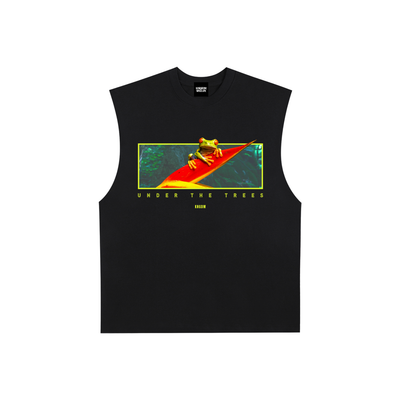 Tree Frog Raw Edge Cotton Tank Top