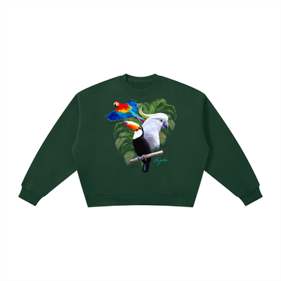 Birds of Paradise Boxy Fleece Crewneck Sweatshirt