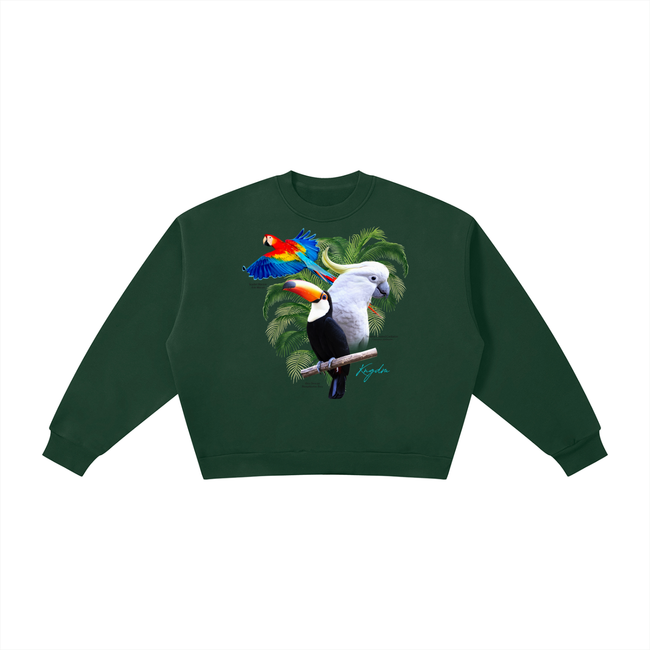 Birds of Paradise Boxy Fleece Crewneck Sweatshirt