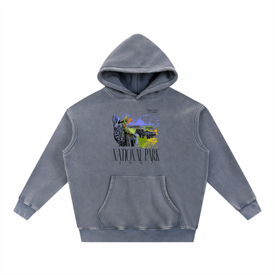 Zebra 1992 Snow Wash Fleece Oversize Hoodie