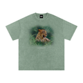 Big Cat Snow Washed Oversized Cotton T-Shirt