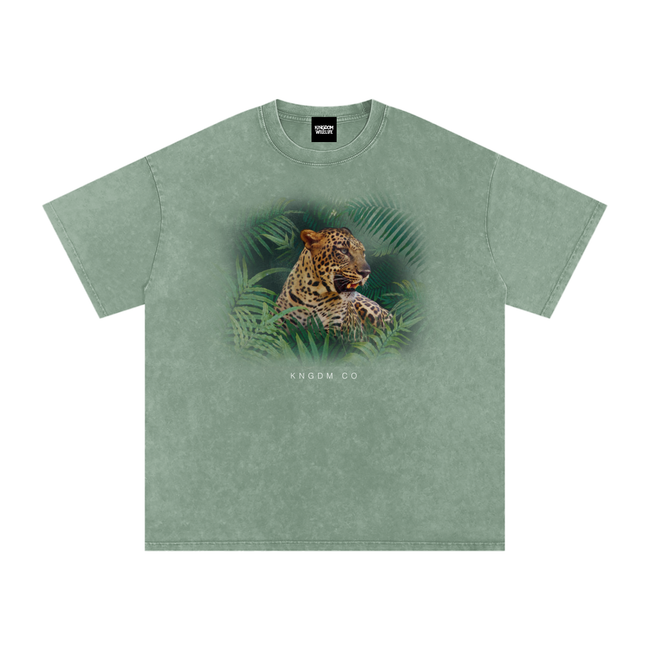 Big Cat Snow Washed Oversized Cotton T-Shirt
