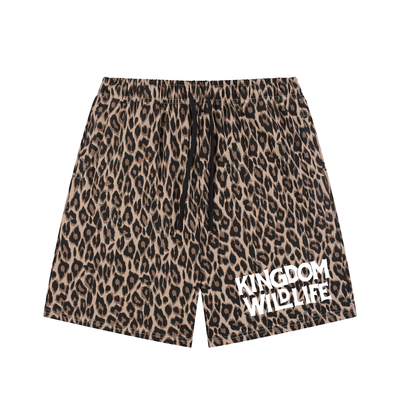 Stay Wild Leopard Drawstring Shorts