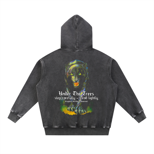 Panther Snow Wash Fleece Oversize Hoodie