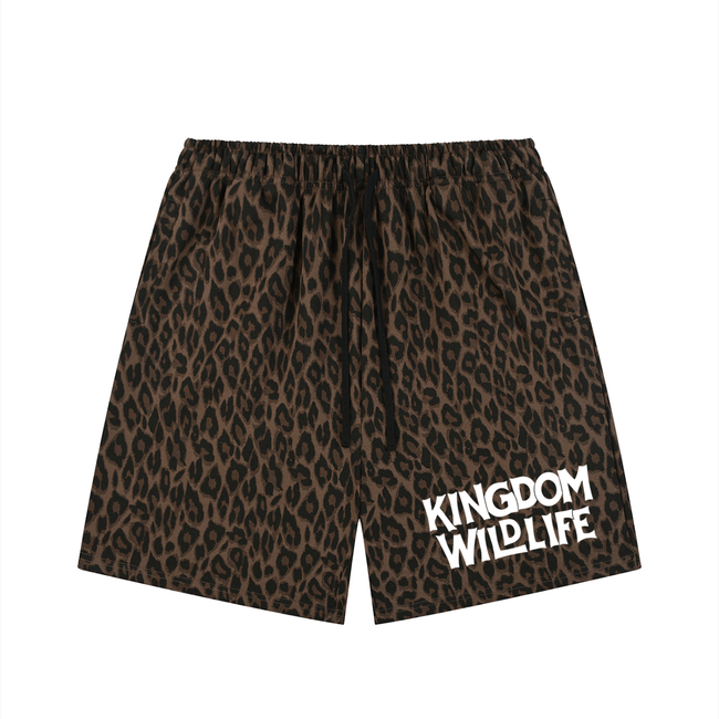 Stay Wild Leopard Drawstring Shorts