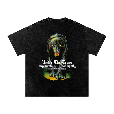 Panther Snow Washed Oversized Cotton T-Shirt