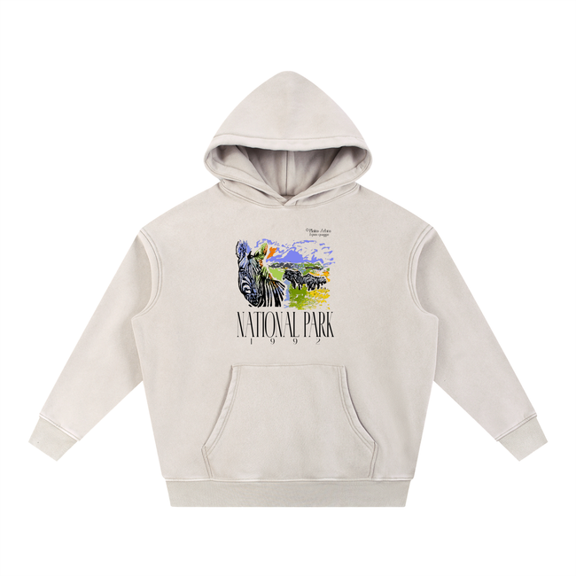 Zebra 1992 Snow Wash Fleece Oversize Hoodie