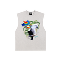 Birds of Paradise Raw Edge Cotton Tank Top