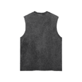 Panther Snow Washed Frayed Hem Tank Top