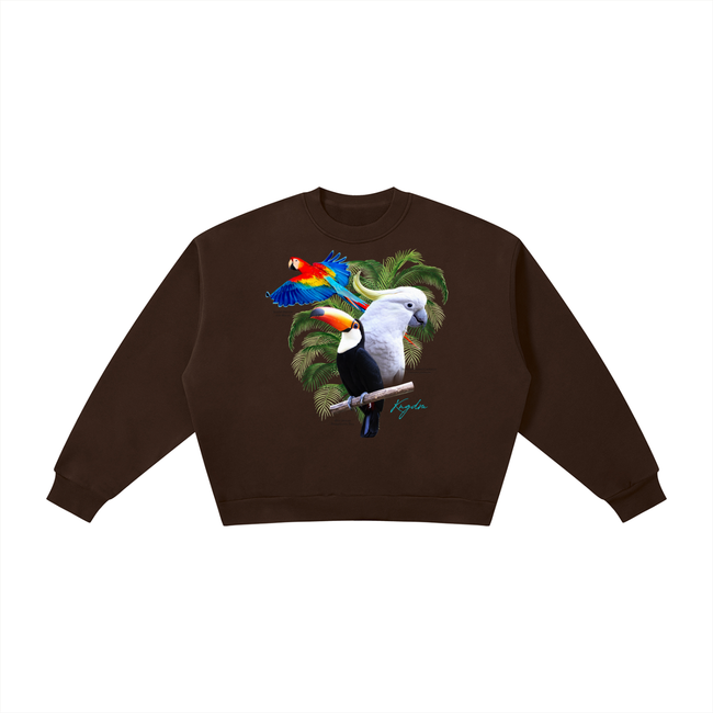 Birds of Paradise Boxy Fleece Crewneck Sweatshirt