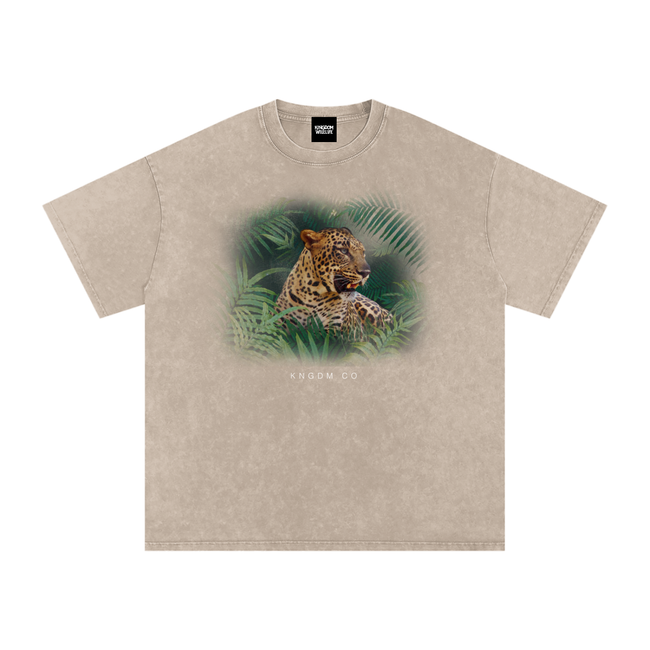 Big Cat Snow Washed Oversized Cotton T-Shirt