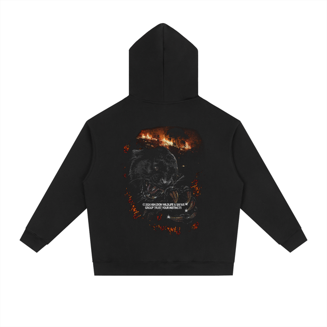 Flames Kill Forests Essential Heavyweight Drop-Shoulder Hoodie