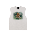 Big Cat Raw Edge Cotton Tank Top