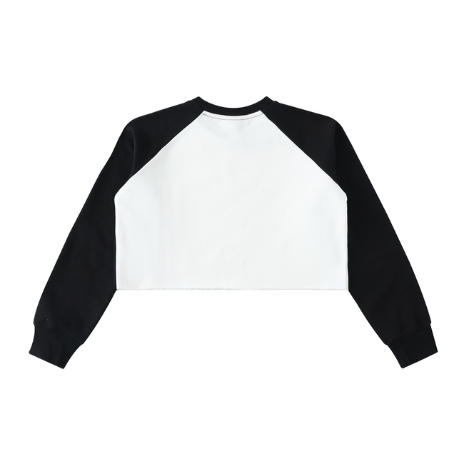 Reflection Women's Raw-Hem Color-Block Raglan Crop Sweatshirt
