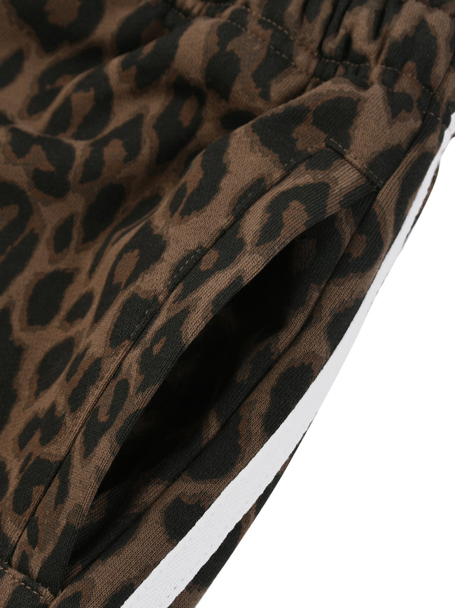 Stay Wild Leopard Drawstring Shorts